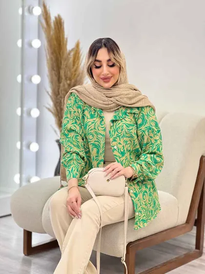 شومیز طرح دار تک جیب