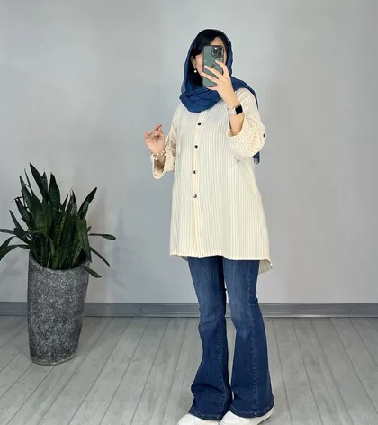 مانتو دکمه دار سالینا