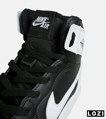 کفش کتانی ساق‌دار مردانه و زنانه مشکی سفید NIKE jordan 1 مدل 7684