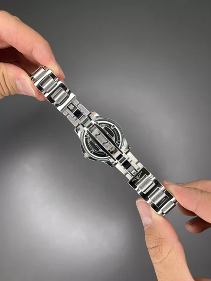 ساعت مچی لونژین دور نگین بند استیل صفحه سفید Longines