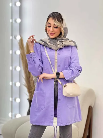 مانتو جین رنگی پایین گت آوا