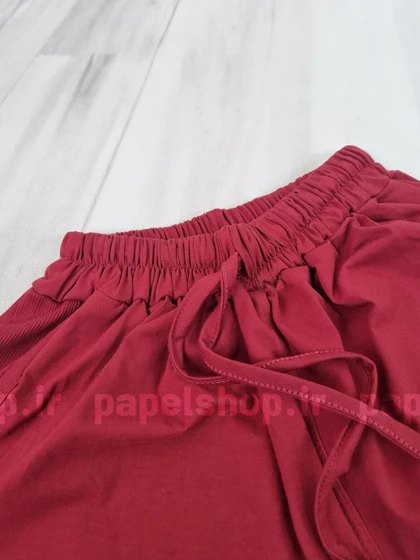 ست لباس راحتی تیشرت آستین حلقه و شورتک نخ پنبه
