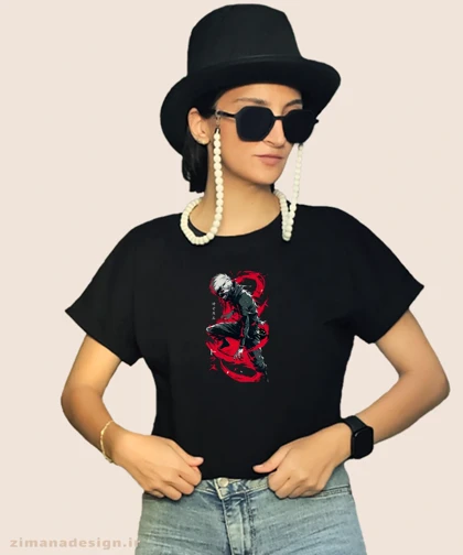 کراپ زنانه طرح توکیو غول شخصیت کانکی کد 956