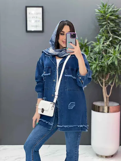 مانتو جین ریش دار