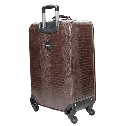 مجموعه چهار عددی چمدان طرح چرم قهوه ای مدل T6012