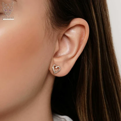 گوشواره قلب گژوآل نگین‌دار