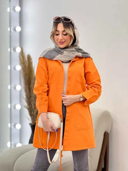 مانتو جین رنگی پایین گت آوا