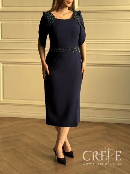 پیراهن کمر سرشانه سنگدوزی