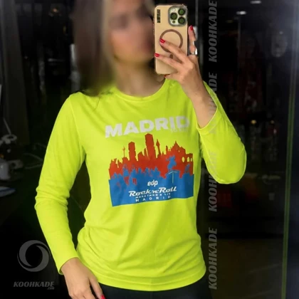 تیشرت آستین بلند IRONMAN فسفری طرح MADRID