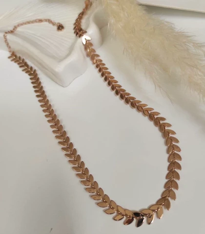 گردنبند زنانه طرح برگ و گندم