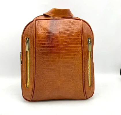 کوله چرم طبیعی روگو عسلی