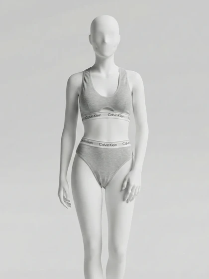 ست نیم‌تنه کاپ‌دار وسط باز و شورت اسلیپ نخ پنبه کلوین کلاین Calvin klein