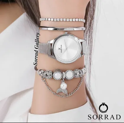 ساعت دنیل کلین زنانه / ساده بند حصیری استیل رنگ سیلور صفحه سفید