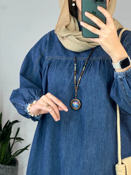 پیراهن مانتویی جین کاغذی 1