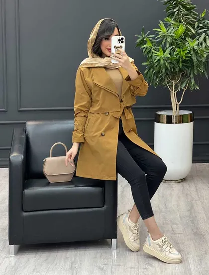 بارانی چهاردکمه یقه دوبل