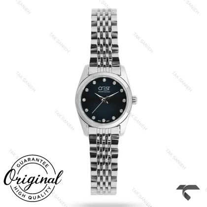 ساعت کرست زنانه 6368-5 صفحه مشکی بند استیل Crest-11192-L