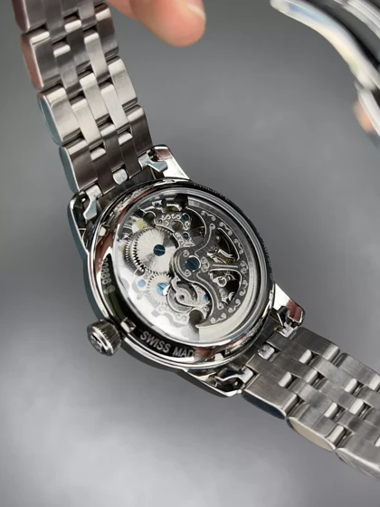 ساعت مچی پتک فیلیپ اوپن هارت بند سیلور صفحه سرمه ای Patek Philippe Tourbillon