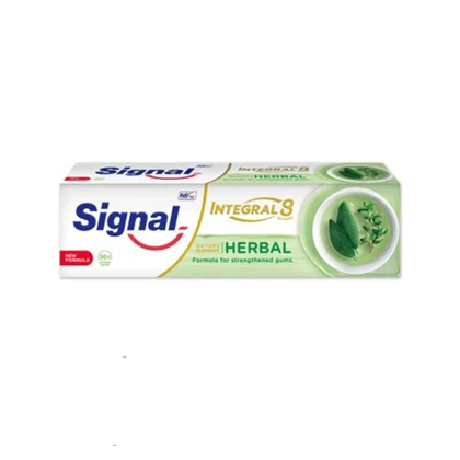 خمیر دندان سیگنال مدل Signal TP Integral 8 با رایحه گیاهی حجم 75 میلی‌لیتر