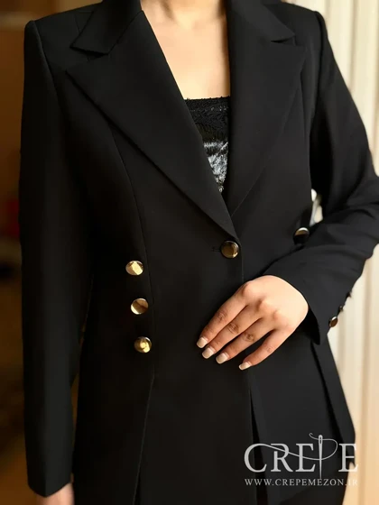 کت کرپ جلو چاک هفت دکمه