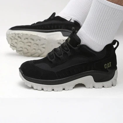 بوت اسپرت مردانه نیم ساق‌دار مدل caterpillar کاترپیلار رنگ مشکی طوسی کد 4885