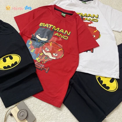 تیشرت شلوارک پسرانه طرح BATMAN مناسب 2 تا 9 سال