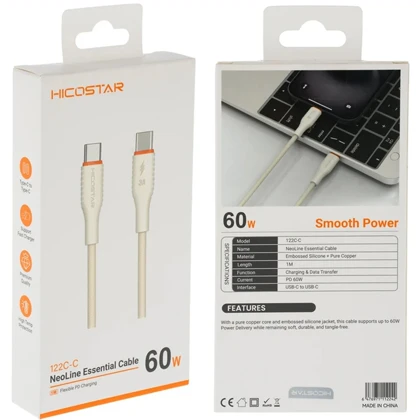 کابل تایپ سی 60 وات هایکو استار HICOSTAR مدل 122C-C یک متر