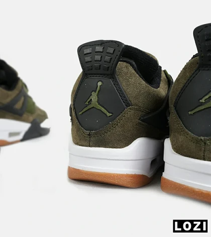 کتانی ساق‌دار زنانه و مردانه سبز Nike air jordan 4 مدل 7305