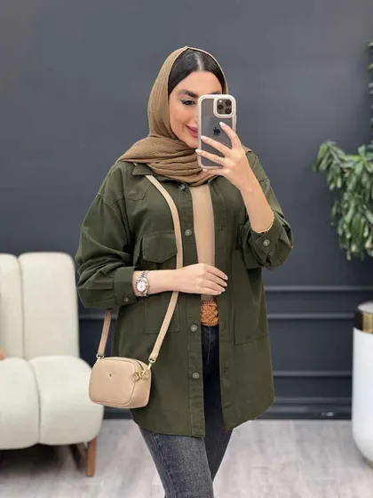 مانتو لینن چهار جیب
