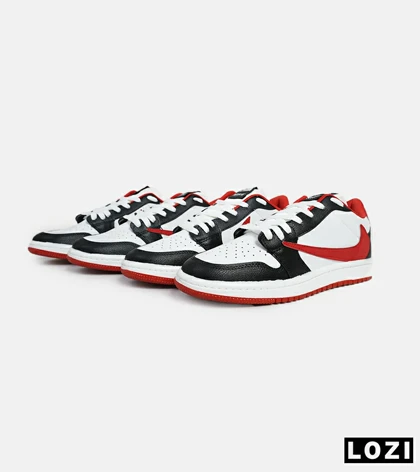 کفش کتانی مردانه مشکی سفید قرمز نایک NIKE travis scott