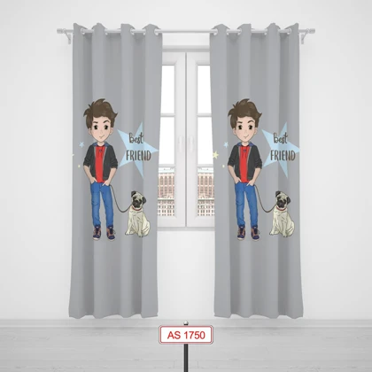 پرده پانچی اتاق کودک برند مینوریا کیدز طرح پسرانه کد p-119