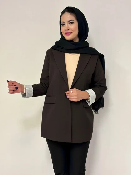 کت کج راه آستین راه راه باران