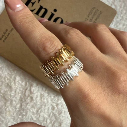 انگشتر پیانویی در دو رنگ