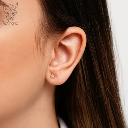 گوشواره میخی گل الماس مینی ژوپینگ