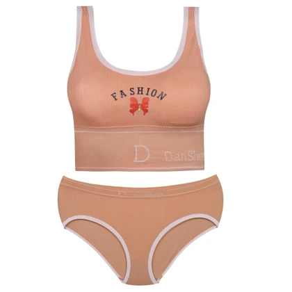 ست شورت و نیم‌تنه زنانه رنگ گلبهی مدل بدون فنر پددار کد Myi-4620-2