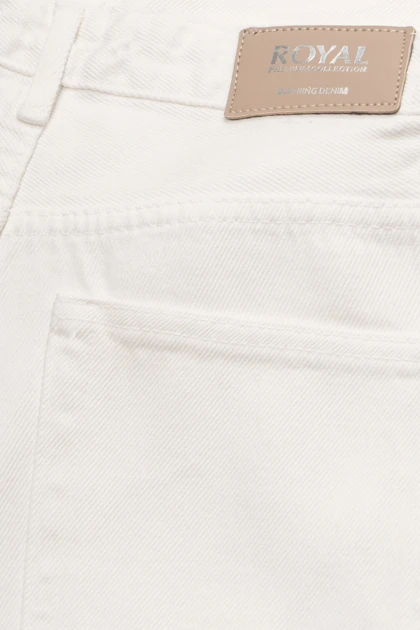 شلوار جین زنانه بگی سفید جک پات ریزشی رویال جین royal jeans