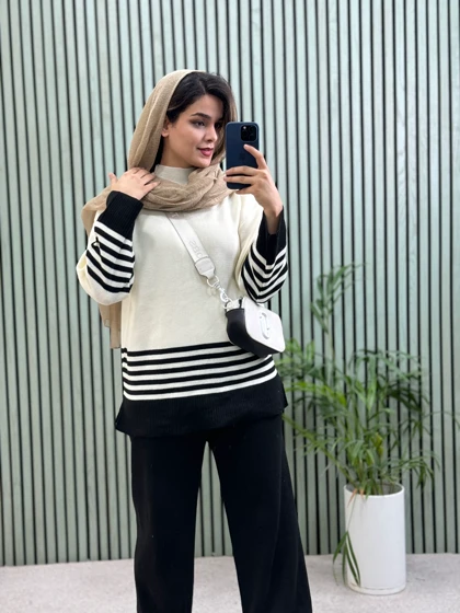 ست مانتو شلوار بافت پاییز