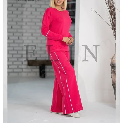 ست زنانه بلوز و شلوار بگ دورس سرخابی