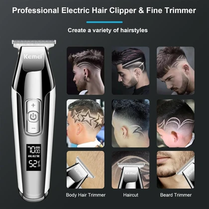 ماشین اصلاح موی سر و صورت کمی Kemei مدل KM-5027 با تیغه T شکل