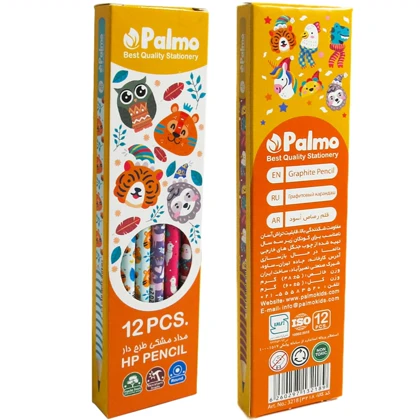 مداد مشکی پالمو PALMO مدل 3218 بسته 12 عددی طرح حیوانات