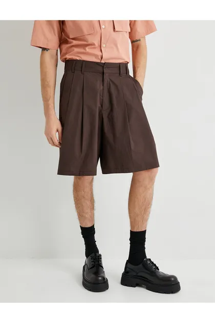 شلوارک پارچه ای جیب پلیسه‌دار با جزئیات 4SAM40179HW