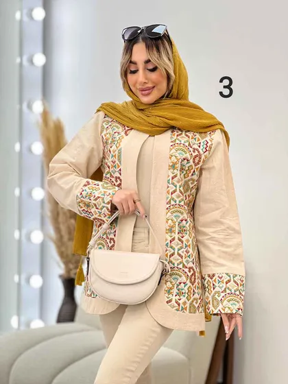 مانتو کتی لینن خرجه کاری هندی