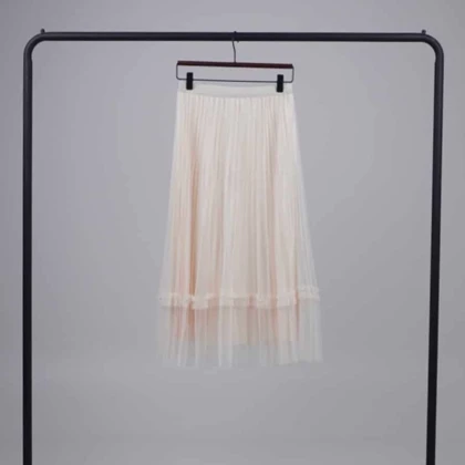 دامن توری نوار مروارید