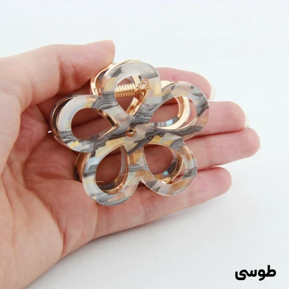 کلیپس دخترانه فلزی مدل گل خال‌خالی