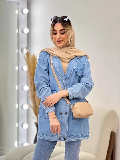 مانتو جین شش دکمه