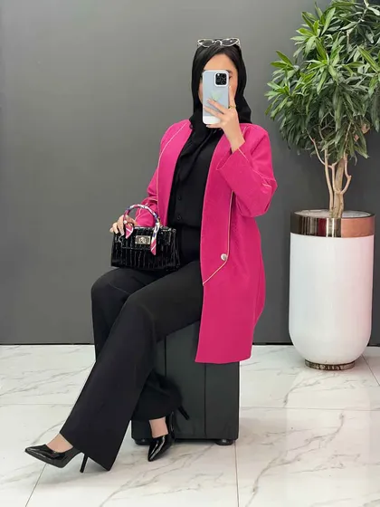 مانتو کتان لمه مغزی دوزی
