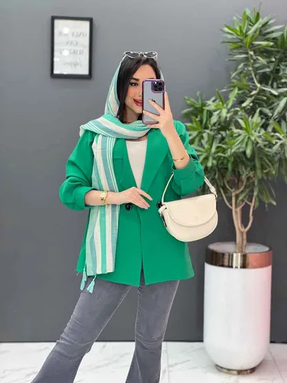 مانتو مازراتی دودکمه یقه نامتقارن