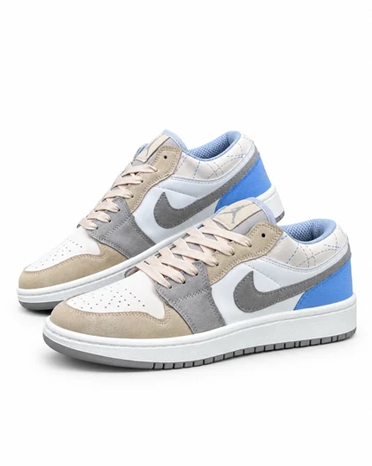 کفش کتانی مردانه مدل نایکی جردن سفید طوسی کرم Nike jordan
