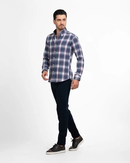 ام کی کالکشن پیراهن آستین بلند mk-5794-navy-blue