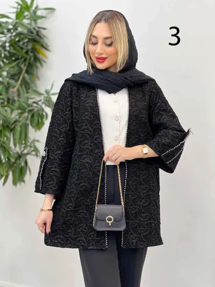 مانتو فکورا مروارید دوزی