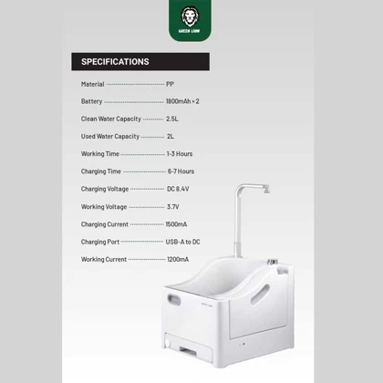دستگاه شستشو قابل حمل شارژی گرین لاین Green Lion GWM-10